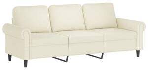 Sofa 3-osobowa, kremowa, 180 cm, tapicerowana aksamit