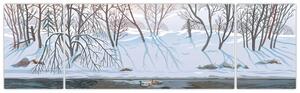 Obraz - Lis w zimowym krajobrazie (170x50 cm)