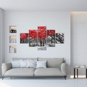 Obraz - Czerwone drzewa, Central Park, New York (125x70 cm)