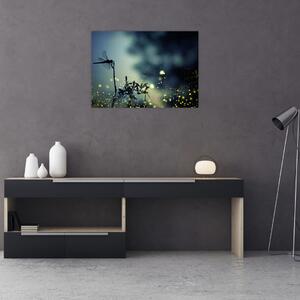 Obraz - Ważka w błyszczącej nocy (70x50 cm)