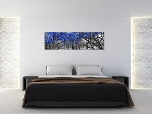Obraz - Niebieskie drzewa, Central Park, New York (170x50 cm)