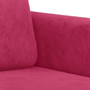 Sofa 2-osobowa, winna czerwieÅ, 140 cm, tapicerowana aksamitem