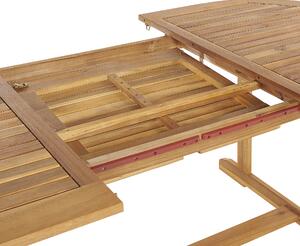 Rustykalny stół jadalniany ogrodowy drewno akacjowe rozkładany Maui II Beliani