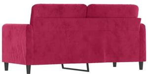 Sofa 2-osobowa, winna czerwieÅ, 140 cm, tapicerowana aksamitem