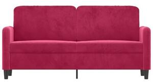 Sofa 2-osobowa, winna czerwieÅ, 140 cm, tapicerowana aksamitem