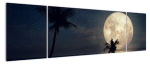 Obraz - Plaża pod pełnią księżyca (170x50 cm)