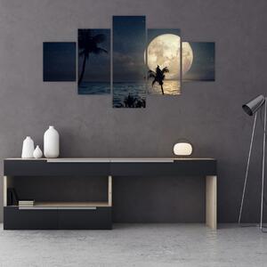Obraz - Plaża pod pełnią księżyca (125x70 cm)