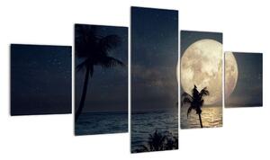 Obraz - Plaża pod pełnią księżyca (125x70 cm)