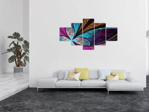 Obraz - Abstrakcja, kwiat (125x70 cm)