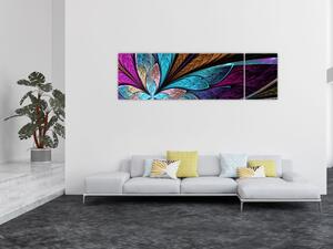 Obraz - Abstrakcja, kwiat (170x50 cm)