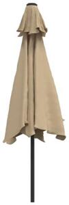 Parasol ogrodowy na metalowym słupku, 300 cm, kolor taupe