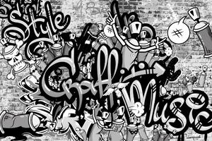 Tapeta szare graffiti sztuki ulicznej