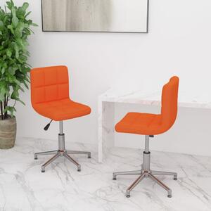 Obrotowe krzesła stołowe, 2 szt., pomarańczowe, sztuczna skóra