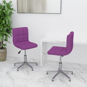 Obrotowe krzesła stołowe, 2 szt., fioletowe, sztuczna skóra