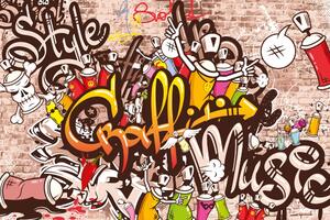Tapeta wesoła ściana graffiti