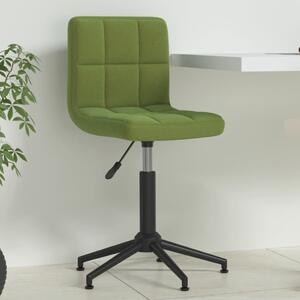 Obrotowe krzesło biurowe, jasnozielone, tapicerowane aksamitem