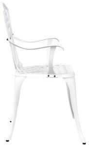 Krzesło ogrodowe 2 szt. biały 55 x 56.5 x 91cm aluminium