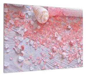 Obraz - Nadmorska atmosfera w różowych odcieniach (70x50 cm)