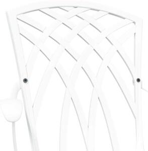 Krzesło ogrodowe 2 szt. biały 55 x 56.5 x 91cm aluminium
