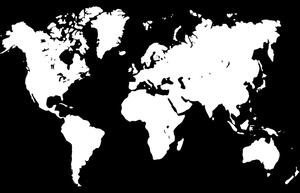 Obraz biała mapa na czarnym tle