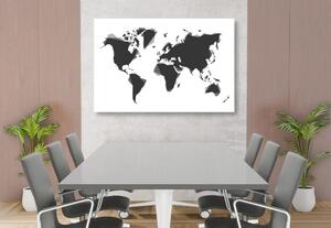 Obraz abstrakcyjna mapa świata w wersji czarno-białej