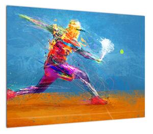 Obraz - Malowany tenisista (70x50 cm)