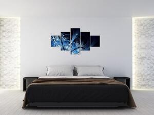 Obraz ciemnoniebieskiego kwiatu (125x70 cm)