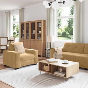 Sofa 3 szt. brÄ zowy tkanina lniana
