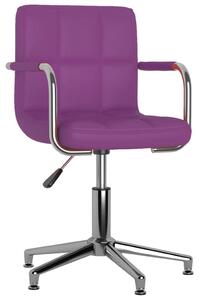 Obrotowe krzesło biurowe, fioletowe, obite sztuczną skórą