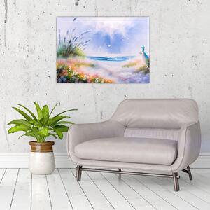 Obraz - Romantyczna plaża, obraz olejny (70x50 cm)