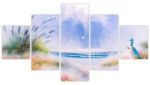 Obraz - Romantyczna plaża, obraz olejny (125x70 cm)