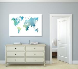 Obraz mapa świata w akwareli