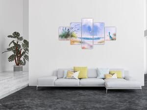 Obraz - Romantyczna plaża, obraz olejny (125x70 cm)