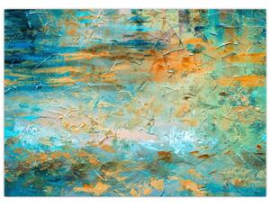 Obraz niebieskiej abstrakcji (70x50 cm)