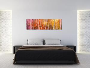 Obraz kolorowego lasu (170x50 cm)