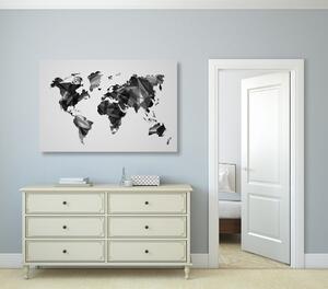 Obraz mapa świata w grafice wektorowej projekt w wersji czarno-białej