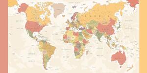 Obraz na korku szczegółowa mapa świata