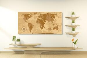 Obraz rustykalna mapa świata