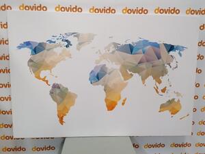 Obraz wielokątna mapa świata