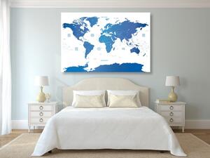 Obraz mapa świata z poszczególnymi krajami