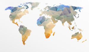 Obraz wielokątna mapa świata