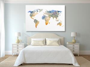 Obraz na korku wielokątna mapa świata