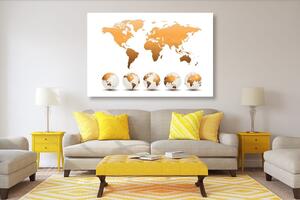 Obraz globusy z mapą świata