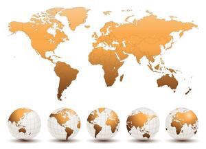 Obraz globusy z mapą świata