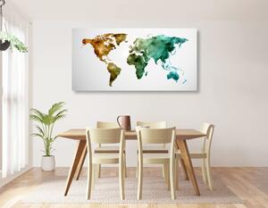 Obraz kolorowa wielokątna mapa świata