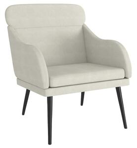 Fotel, kremowy, 63x76x80 cm, obity aksamitem