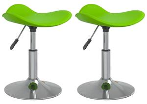 Krzesła stołowe, 2 szt., zielone, chromowana stal i skóra