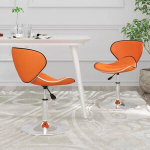 Krzesła stołowe, 2 szt., pomarańczowe, obite sztuczną skórą
