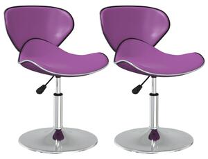 Krzesła stołowe, 2 szt., fioletowe, obite sztuczną skórą