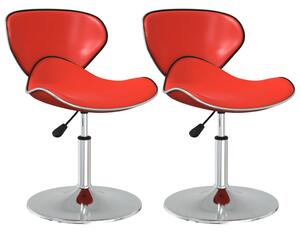 Krzesła stołowe, 2 szt., winna czerwień, obite sztuczną skórą
